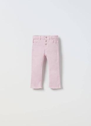 Джинсы розовые на кнопках zara 92 98 104 110