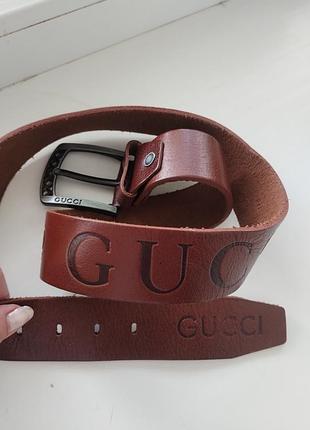 🔥 стильный кожаный ремень gucci | натуральная кожа | 115см