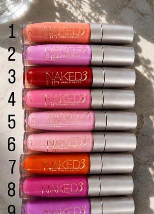 💄 urban decay naked3 lip — набір рідких помад/блисків 9 відтінків