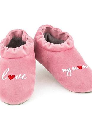Хатні капці комфорти з вишивкою love my mom багіра рожевий