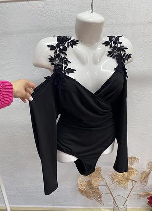 Shein боді з відкритими плечима бодік