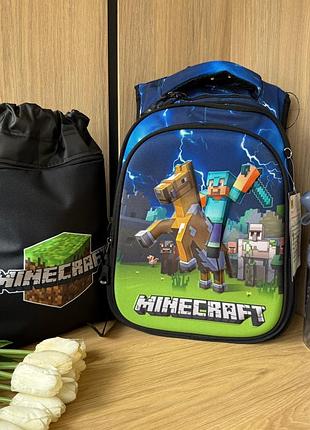 Шкільний рюкзак + сумка minecraft