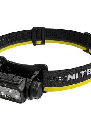 Фонарь налобный nitecore nu40 (белый + красный led, 1000 люмен, 9 режимов, 1x18650, usb-c, датчик приближения)