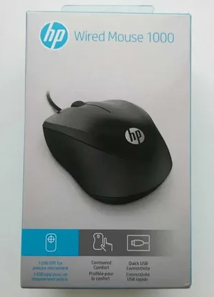 Мышка hp 1000 black (4qm14aa), открытая упаковка