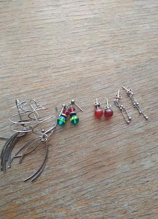 Серьги шарики серебряные винтажные
