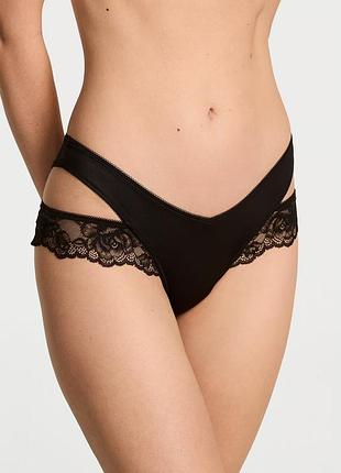 Чорні трусики чікі victoria’s secret розмір s. спідня білизна вікторія сікрет