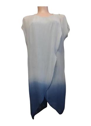 Платье туника шифоновая  градиент 100% вискоза label xl