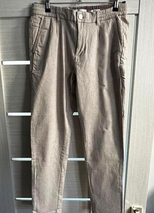 Легкі лляні штани reserved slim fit