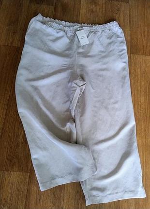 Льняни штани кюлоти h&m