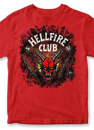 Футболка с принтом "hellfire club" адский клуб stranger things 1 красный, 3xl