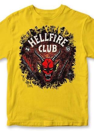 Футболка с принтом "hellfire club" адский клуб stranger things 1 жёлтый, m