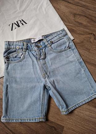 Голубые джинсовые шорты zara для мальчика на 3-4 года