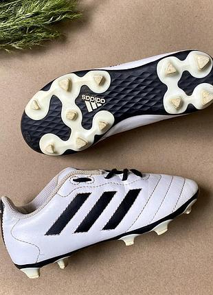 Бутси дитячі для хлопчика adidas goletto fg 30,5 розмір устілка 18,5 см | білі шкіряні сороконіжки