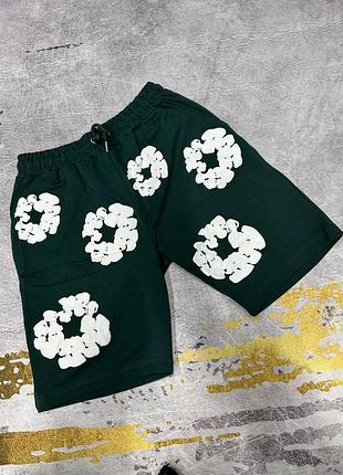 Шорти denim tears green/white l