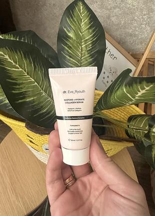 Преміум сироватка для обличчя dr. eve_ryouth restore + hydrate collagen serum 30 мл