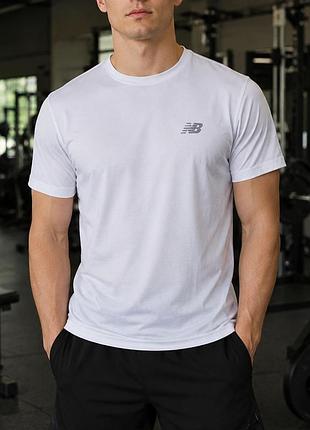 Футболка new balance чоловіча, чоловіча біла футболка, спортивна футболка, футболка nb