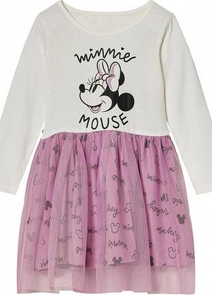 Платье детское disney minnie mouse 122/128 белое с розовым