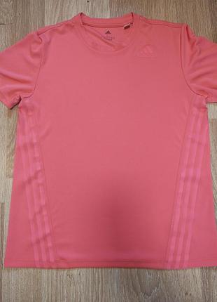 Футболка adidas aeroready l розовая спортивная полиэстер