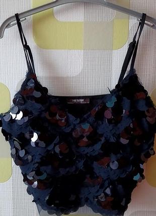 Zara топ с пайетками женский