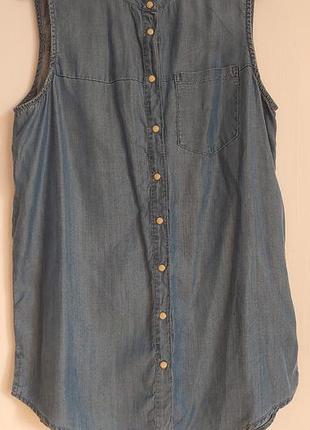 Стильна джинсова сорочка без рукавів denim co. з 100% тенселу (ліоцелл), р. 40 (l)