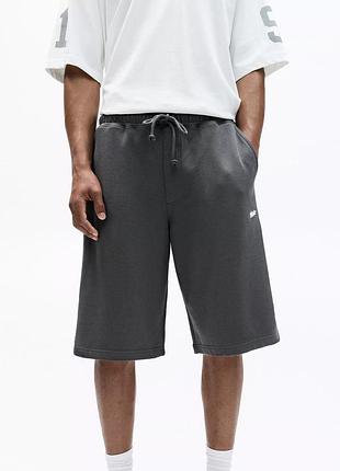 Широкі чоловічі бавовняні шорти pull&bear skater fit shorts