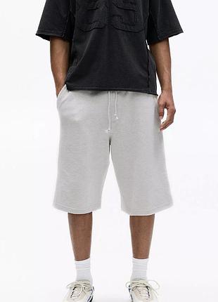 Широкі чоловічі бавовняні шорти pull&bear skater fit shorts