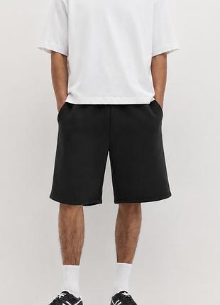 Широкі чоловічі бавовняні шорти pull&bear skater fit shorts