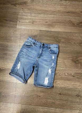 Джинсові шорти з потертостями для дівчинки 7-8р. 128см river island
