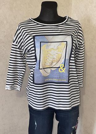 Стильна кофта світшот в полоску colins оверсайз кофтина
