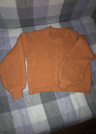 Светр жіночий теплий зимовий в'язаний укорочений