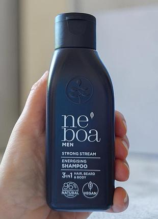 Neboa men strong stream шампунь 3-в-1 с кофеином для мужчин 100 мл