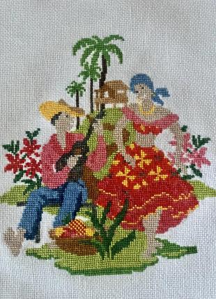 Микро вышивка petit point —салфетка-30х37 см
