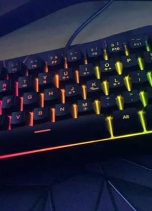 Новая игровая клавиатура мембранная с подсветкой rgb мини проводная клавиатура