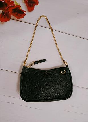 Черная премиальная кожаная сумка клатч женский louis vuitton