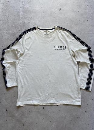 Білий лонгслів tommy hilfiger 2