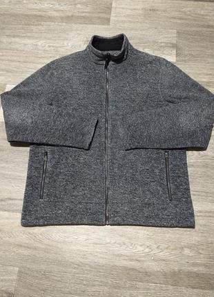 Мужская плотная флисовая куртка m&s north coast , размер l , серый grey marl .