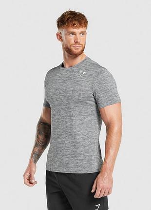 Чоловіча сіра легка спортивна футболка gymshark тренувальна