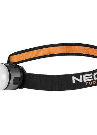 Фонарь налобный аккумуляторный neo tools, bivouac 800ма·ч, 200+250лм, красный свет, abs, алюминий, 0.067кг