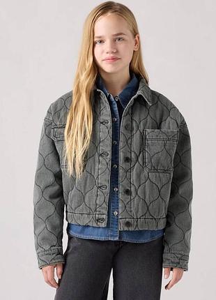 Джинсова куртка levi's для дівчинки темно-сірий (097 pvu d-grey (140 (10a))
