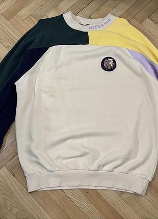 Світшот teddy fresh colorblock crewneck оригінал розмір s