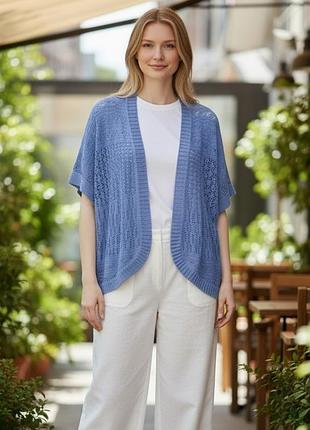 Накидка ажурная васильковая bm collection размер xl