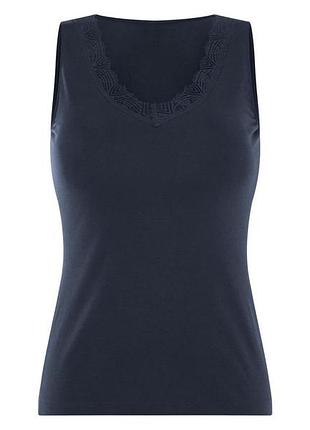 Майка натільна з мереживною вставкою для жінки esmara lycra® 464570 s темно-синій