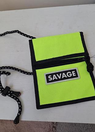 Сумка кошелек на шею savage яркий мессенджер неоновый чехол для телефона