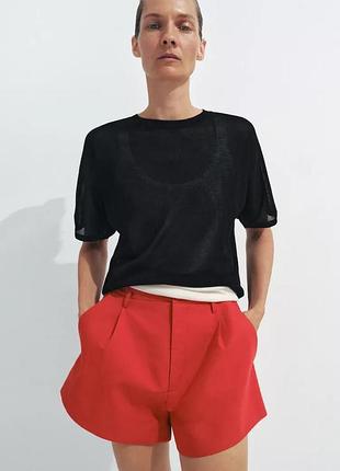 Шорти жіночі червоні із защипами zara new