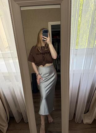 Шовкова сатинова юбка спідниця атласна