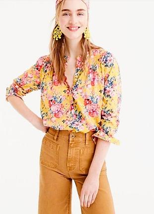 Блуза рубашка j.crew в цветочным принт р.12 ( l )
