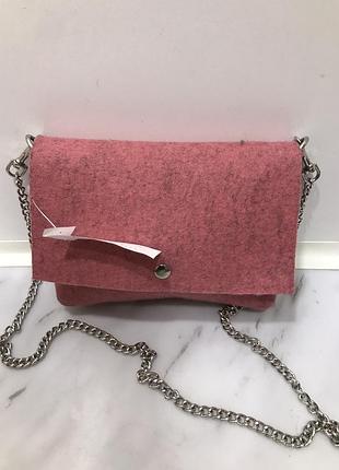 Стильна жіноча рожева сумка від wool berry