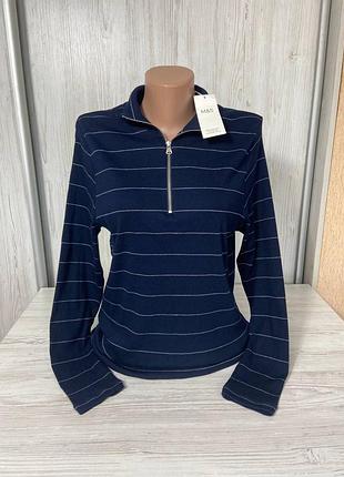 Реглан женский из хлопка в полоску от британского бренда marks &amp; spencer размер 18💞