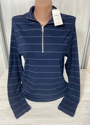 Реглан женский из хлопка в полоску от британского бренда marks &amp; spencer размер 18💞