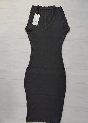 Рвана міді сукня рубчик m-l -xl 44р 46р 48р